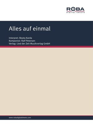 cover image of Alles auf einmal